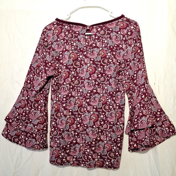 Floral Boho Blouse, LOFT, sz 2, NWOT - Picture 10 of 12